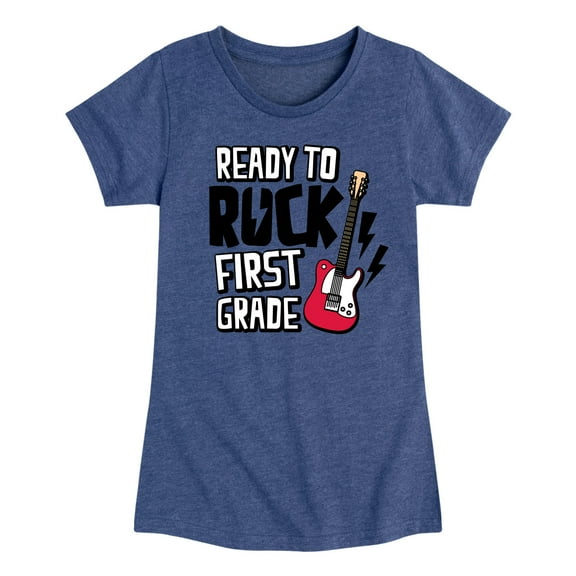 Instant Message - Ready To Rock First Grade - Toddler & Youth Girls Short Sleeve Graphic T-Shirt