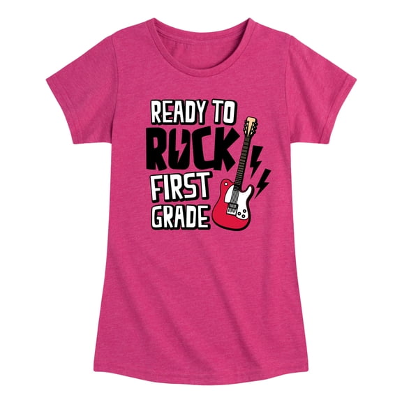 Instant Message - Ready To Rock First Grade - Toddler & Youth Girls Short Sleeve Graphic T-Shirt
