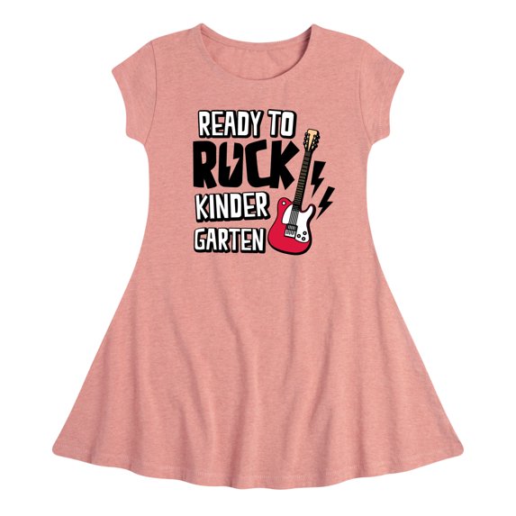 Instant Message - Ready To Rock Kindergarten - Toddler & Youth Girls Fit & Flare Dress