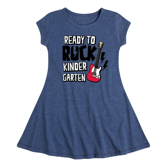 Instant Message - Ready To Rock Kindergarten - Toddler & Youth Girls Fit & Flare Dress
