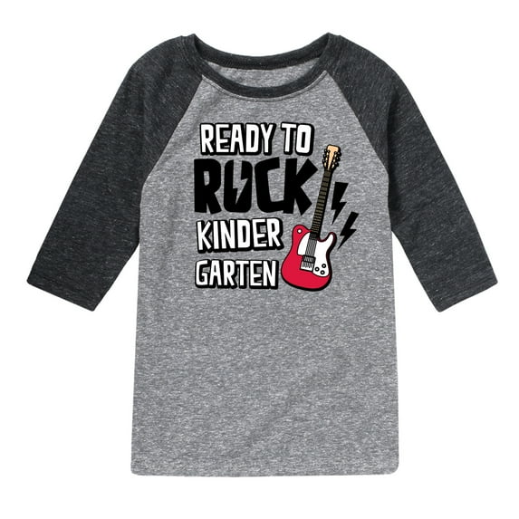 Instant Message - Ready To Rock Kindergarten - Toddler & Youth Raglan Graphic T-Shirt