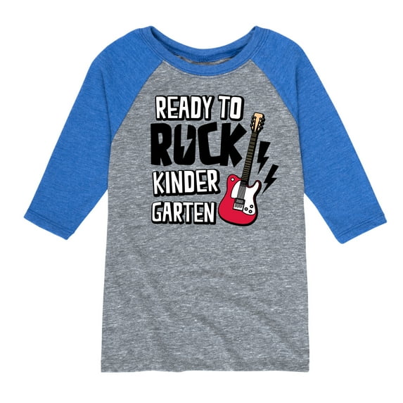Instant Message - Ready To Rock Kindergarten - Toddler & Youth Raglan Graphic T-Shirt