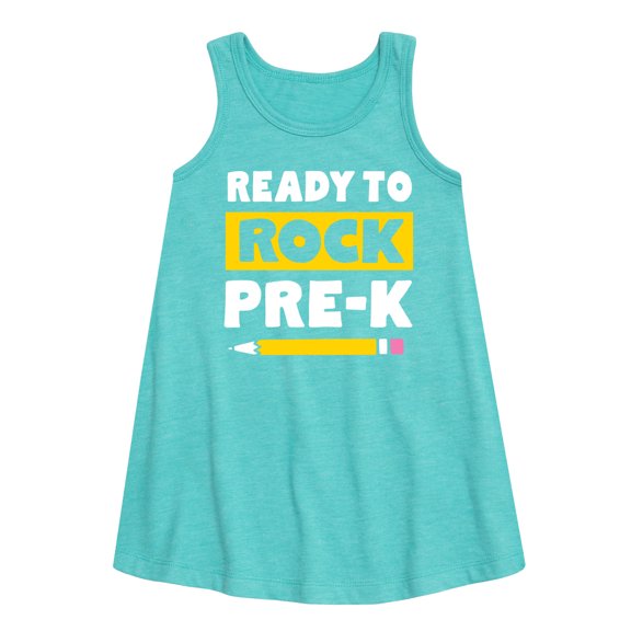 Instant Message - Ready To Rock Pre-K - Back to School - Toddler and Youth Girls A-line Dress