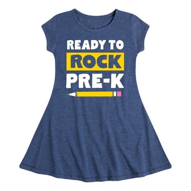 Instant Message - Ready To Rock Pre-K - Toddler And Youth Girls Fit And Flare Dress