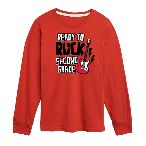 Instant Message - Ready To Rock Second Grade - Toddler & Youth Long Sleeve Graphic T-Shirt