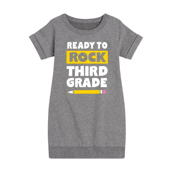 Instant Message - Ready To Rock Third Grade - Toddler And Youth Girls Fleece Dress