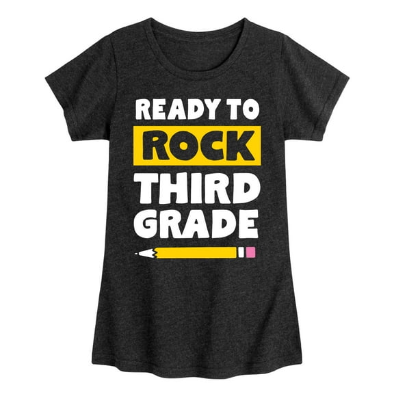 Instant Message - Ready To Rock Third Grade - Toddler And Youth Girls Short Sleeve Graphic T-Shirt