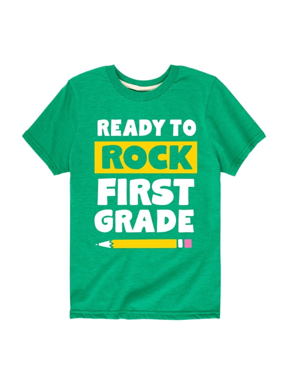 - Ready to Rock First Grade Boys' Short Sleeve Graphic T-Shirt