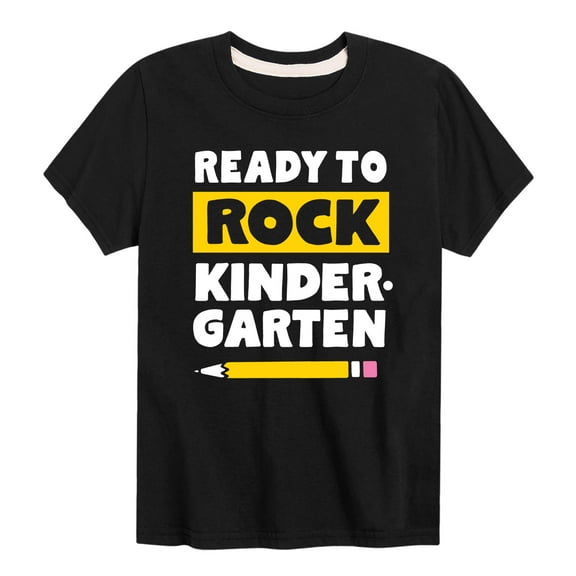 Instant Message - Ready to Rock Kindergarten - Back to School - Toddler and Youth Short Sleeve Graphic T-Shirt