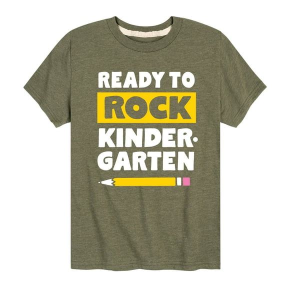 Instant Message - Ready to Rock Kindergarten - Back to School - Toddler and Youth Short Sleeve Graphic T-Shirt