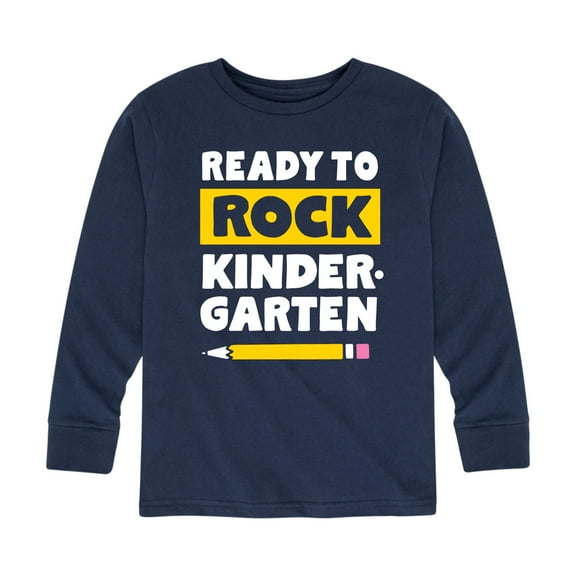 Instant Message - Ready to Rock Kindergarten - Toddler And Youth Long Sleeve Graphic T-Shirt