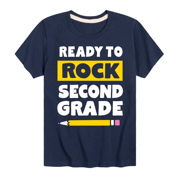 Instant Message - Ready to Rock Second Grade Short Sleeve Graphic T-Shirt