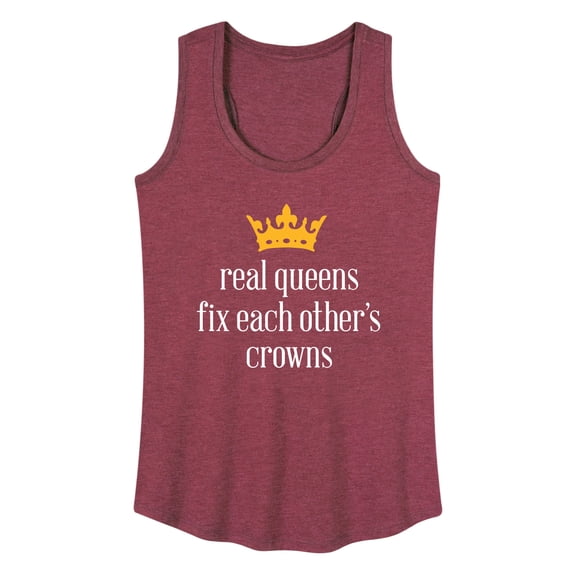 Instant Message - Real Queens Fix Each Other's Crowns - Women's Racerback Tank Top