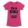 thumbnail image 1 of Instant Message - Rebel Read Past BedtI'me - Toddler And Youth Girls Short Sleeve Graphic T-Shirt, 1 of 6