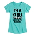 thumbnail image 1 of Instant Message - Rebel Read Past BedtI'me - Toddler And Youth Girls Short Sleeve Graphic T-Shirt, 1 of 6