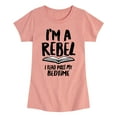 thumbnail image 1 of Instant Message - Rebel Read Past BedtI'me - Toddler And Youth Girls Short Sleeve Graphic T-Shirt, 1 of 6