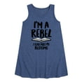 thumbnail image 1 of Instant Message - Rebel Read Past BedtI'me - Toddler and Youth Girls A-line Dress, 1 of 6