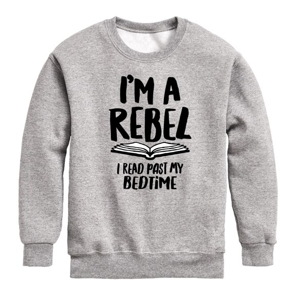 Instant Message - Rebel Read Past Bedtime - Toddler And Youth Crewneck Fleece Sweatshirt