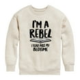 thumbnail image 1 of Instant Message - Rebel Read Past Bedtime - Toddler And Youth Crewneck Fleece Sweatshirt, 1 of 6
