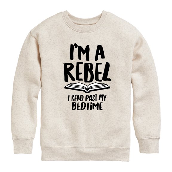 Instant Message - Rebel Read Past Bedtime - Toddler And Youth Crewneck Fleece Sweatshirt