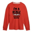 thumbnail image 1 of Instant Message - Rebel Read Past Bedtime - Toddler And Youth Long Sleeve Graphic T-Shirt, 1 of 6