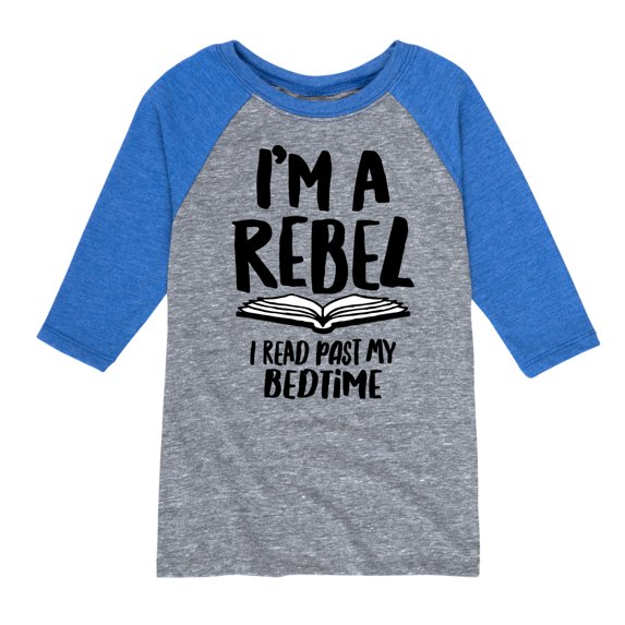 Instant Message - Rebel Read Past Bedtime - Toddler And Youth Raglan Graphic T-Shirt