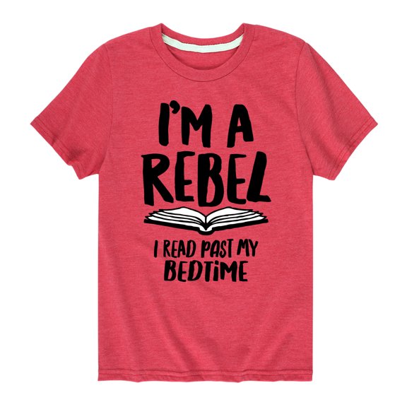 Instant Message - Rebel Read Past Bedtime - Toddler And Youth Short Sleeve Graphic T-Shirt