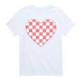 thumbnail image 1 of Instant Message - Red Checker Heart Short Sleeve Graphic T-Shirt, 1 of 6