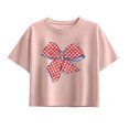 thumbnail image 1 of Instant Message - Red Gingham Bow - Youth Girls Boxy T-Shirt, 1 of 5