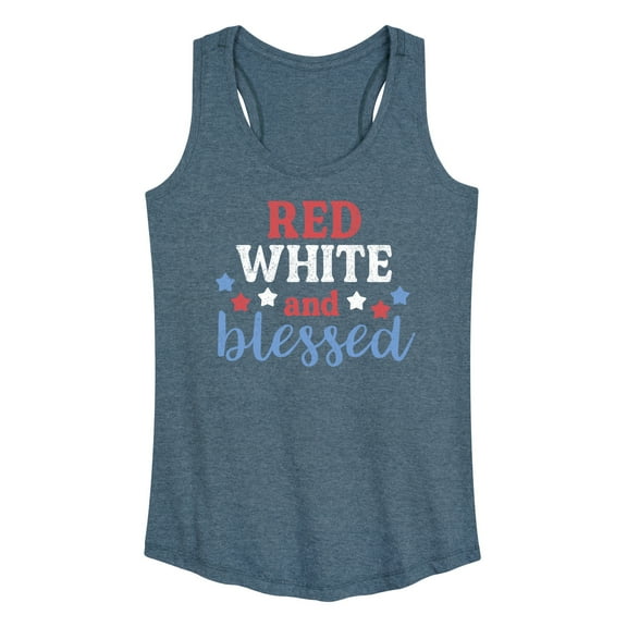 Instant Message - Red White And Blessed - Women's Racerback Tank Top
