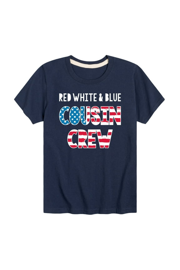 - Red White And Blue Cousin Crew  - Toddler And Youth Short Sleeve Graphic T-Shirt
