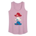 thumbnail image 1 of Instant Message - Red White Blue Cowboy Hat - Women's Racerback Tank Top, 1 of 5