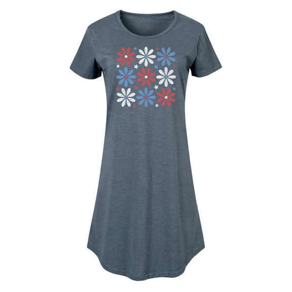 Instant Message - Red White Blue Daisies - Women's Any Way Dress