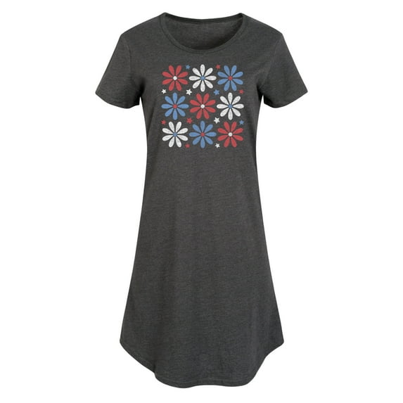 Instant Message - Red White Blue Daisies - Women's Any Way Dress