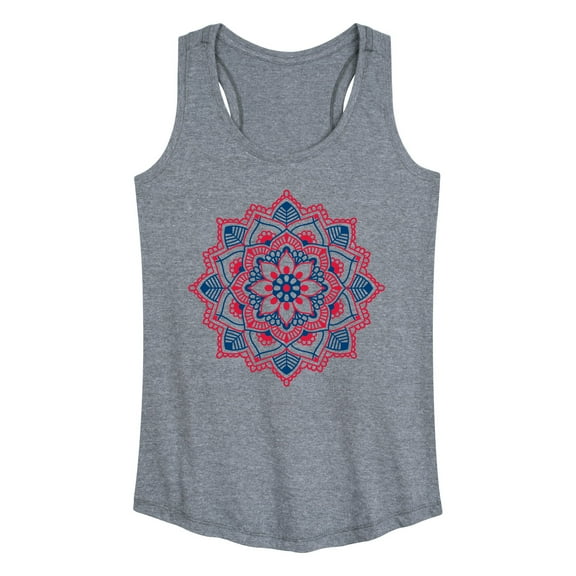 Instant Message - Red White Blue Mandala - Women's Racerback Tank