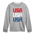 thumbnail image 1 of Instant Message - Red White & Blue USA - Youth Boys Long Sleeve Graphic T-Shirt, 1 of 5