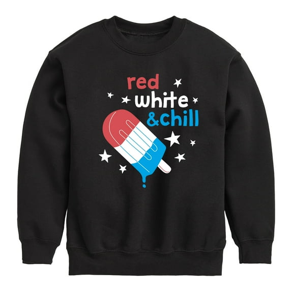 Instant Message - Red, White, & Chill Classic Ice Cream Truck Popsicle - Toddler & Youth Crewneck Fleece Sweatshirt