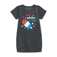 thumbnail image 1 of Instant Message - Red, White, & Chill Classic Ice Cream Truck Popsicle - Toddler & Youth Girls Fleece Dress, 1 of 4