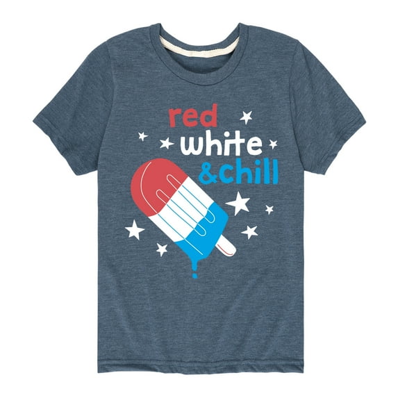Instant Message - Red, White, & Chill Classic Ice Cream Truck Popsicle - Toddler & Youth Short Sleeve Graphic T-Shirt
