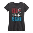 thumbnail image 1 of Instant Message - Red Wine And Blue - Women's Short Sleeve Graphic T-Shirt, 1 of 5