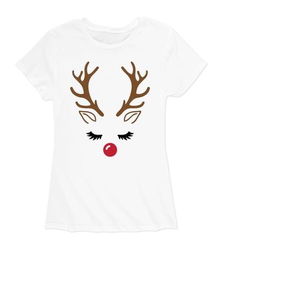 Instant Message - Reindeer Face - Women's Short Sleeve Graphic T-shirt
