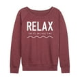 thumbnail image 1 of Instant Message - Relax Lake Time - Women's Lightweight French Terry Long Sleeve Shirt, 1 of 6