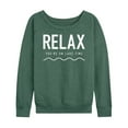 thumbnail image 1 of Instant Message - Relax Lake Time - Women's Lightweight French Terry Long Sleeve Shirt, 1 of 6