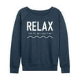 thumbnail image 1 of Instant Message - Relax Lake Time - Women's Lightweight French Terry Long Sleeve Shirt, 1 of 6