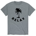 thumbnail image 1 of Instant Message - Relax, Palm Tree Black Short Sleeve Graphic T-Shirt, 1 of 5