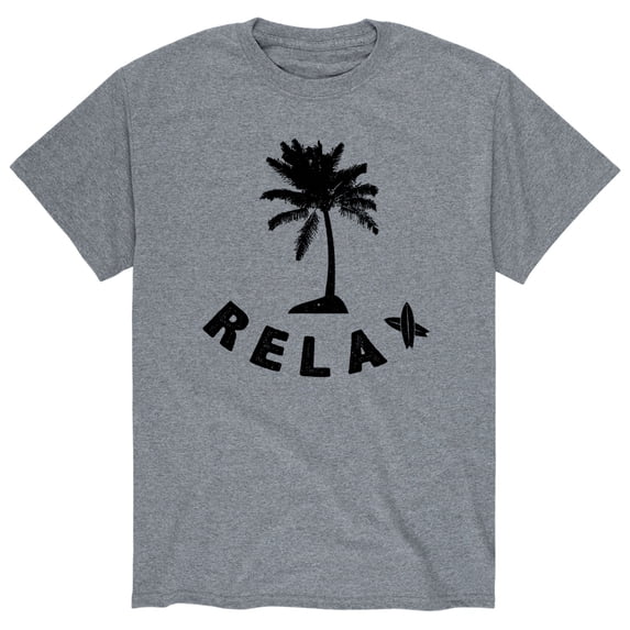 Instant Message - Relax, Palm Tree Black Short Sleeve Graphic T-Shirt
