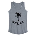 thumbnail image 1 of Instant Message - Relax Palm Tree Graphic Racerback Tank, 1 of 5