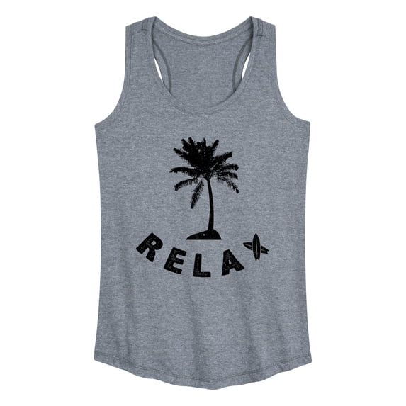 Instant Message - Relax Palm Tree Graphic Racerback Tank