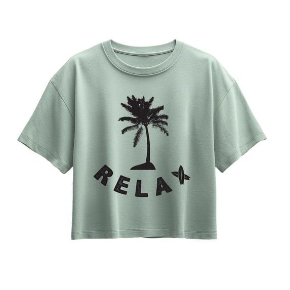 Instant Message - Relax Palm Tree - Youth Girls Boxy T-Shirt
