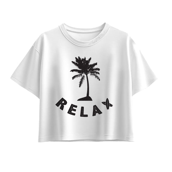 Instant Message - Relax Palm Tree - Youth Girls Boxy T-Shirt